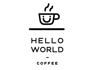 Hello World Coffee coffee identity modern tight typography