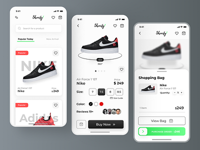 Shoeify App Concept agency branding app app design appdesign branding design iosapp minimal typography ui uidesign uiuxdesign ux