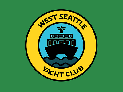 West Seattle Yacht Club boat design ferry flag illustration logo seattle water