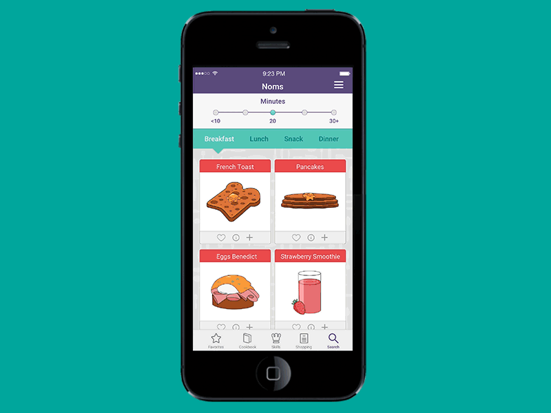 Noms for Newbs | Cooking App Prototype