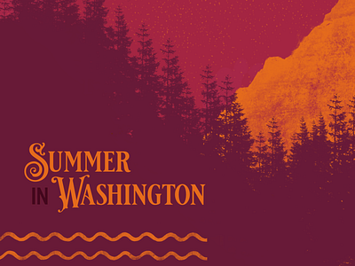 Summer in Washington illustration procreate