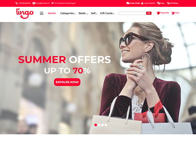 Lingo E-commerce site branding design logo ui ux