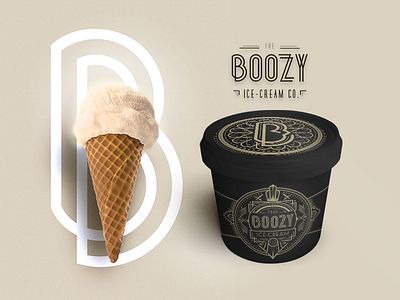 Boozy Ice-Cream branding design dessert ice cream lettering logo packaging