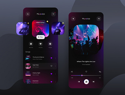 Music App (Concept) 3d branding graphic design music music app ui uidesign ux uxdesign uxdesigner