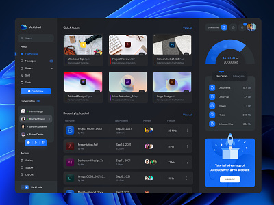 Ai Cloud (document managment) branding cloud dark dashboard design document document managment graphic design ui uidesign ux uxdesign uxdesigner