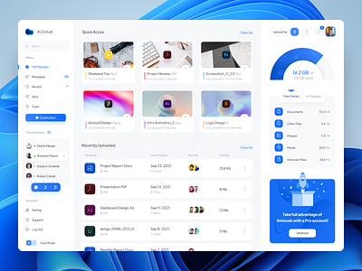 Ai Cloud (document managment) branding cloud dashboard design document document managment graphic design light ui uidesign ux uxdesign uxdesigner windows 11