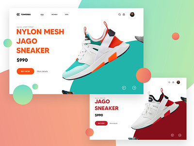 TOMFERBS Shoe Landing Page design e commerce hero homepage landing page shoe user interface web web design
