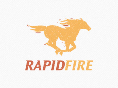 Rapidfire animal fire horse illustrative logo mark power rapid run speed vintage