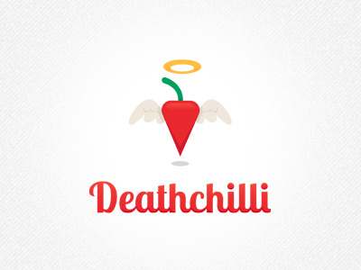 Death Chilli chilli death fly food logo mark red simple wing