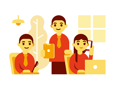 Minimal Company Illustration for Web Page