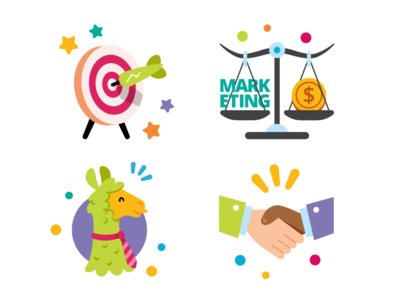 Clar.io About Website Icons business cartoon colorful company flat funny handshake icon icon set icons illustration llama marketing mascot solution target ui ux vector website