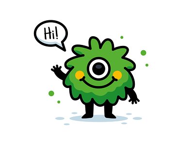 Cute Monster cartoon character children creature cute emoji emoticon flat funny green icon illustration logo mascot monster outline silly smile sticker sweet