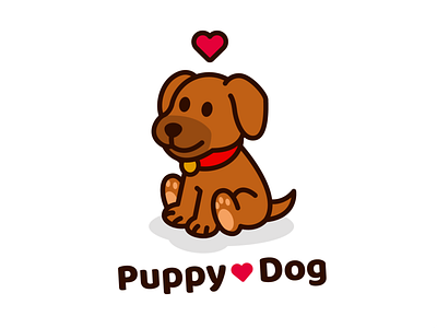 Puppy Dog adorable animal cartoon character children cute dog doggy flat funny illustration logo love mascot outline pet shop puppy sweet vector veterinary
