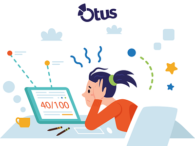 Illustrations for Otus - 5 application cartoon character degree design flat girl graphic design illustration landing page laptop logo mascot problem solving school solution ui vector website woman