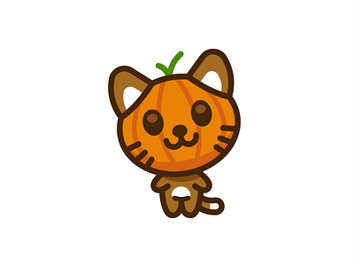 Pumpkin kitty adorable animal cartoon cat children creative cute flat funny graphic design happy halloween illustration kawaii kids kitty mascot pumpkin spooky sticker sweet