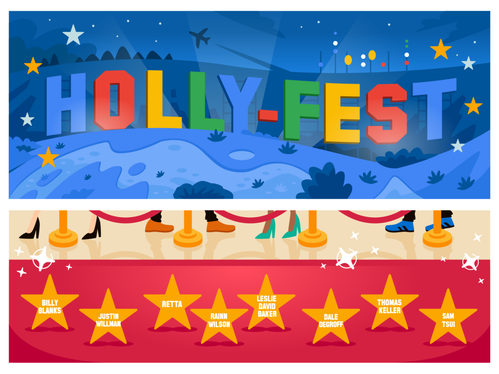 Illustrations for HollyFest Event by Manu on Dribbble