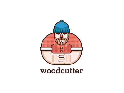 Revisited Woodcutter for Logoturn.com beard cartoon character cutter design flannel flat funny hat illustration logo lumberjack mascot pop solid strong tree vector wood woodcutter