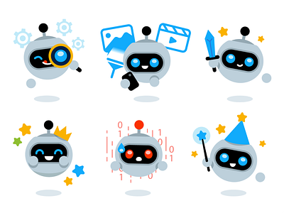Robot Mascot for Boost Cleaner App android app branding cartoon character creative cute design digital emoji emoticon flat funny illustration mascot minimal robot simple ui vector