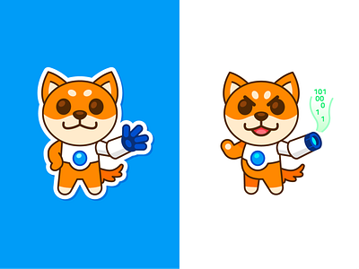 Shiba Inu Cyborg Mascot adorable android animal branding cartoon character cyborg design digital dog flat funny graphic design illustration kawaii logo mascot outline robot shiba inu