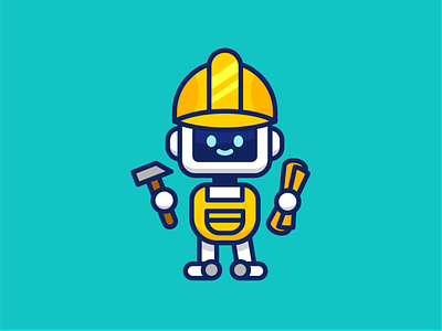 Construction Robot Logo Mascot