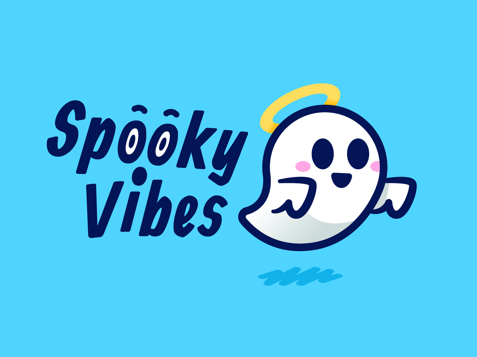 Spooky Vibes animation cartoon character cute flat funny ghost gif graphic design halloween illustration kawaii logo mascot motion graphics outline phantom silly spooky vibes sweet