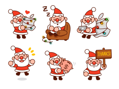 Indie App Mascot Design adorable app app design apple branding cartoon character christmas cute flat funny gaming graphic design illustration indie mascot outline santa claus ui xmas