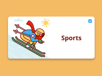 App Banner Illustration 4/5 Sports app application banner cartoon character cool creative flat funny graphic design hero banner hobby illustration mascot outline ski skiing sport ui winter sport