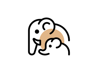 Elephant and Baby Symbol