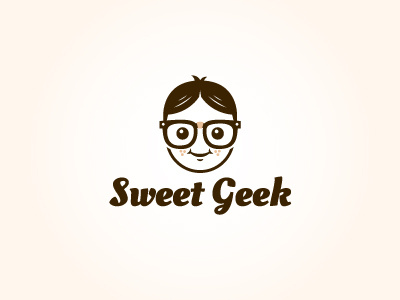Sweet Geek chocolate chubby face funny geek glasses logo nerd puffy sweet