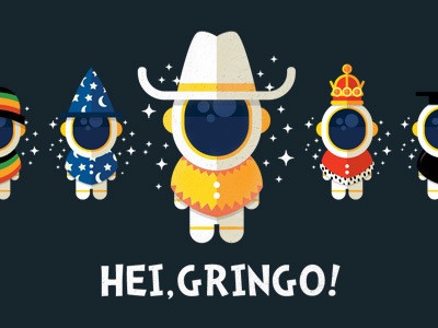 Hei Gringo! 9 funny logo variant astronaut cartoon clothes cowboy gentleman king logo logo template mascot superhero viking wizard