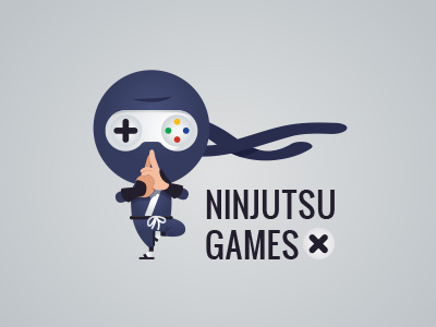 Ninjutsu Games brand cartoon character funny game illustration logo manga mascot ninja ninjutsu samurai