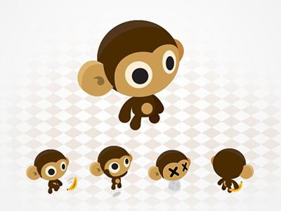 Monkey Isometric Game Kit - Monkey animal character hero isometric isometric game kit monkey monster play sprites sprites sheet vector
