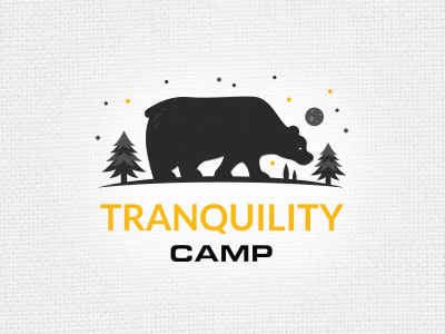Tranquility Camp animal bear boy scouts camp camping hiking logo mountain nature negative space outdoor sports summer camps
