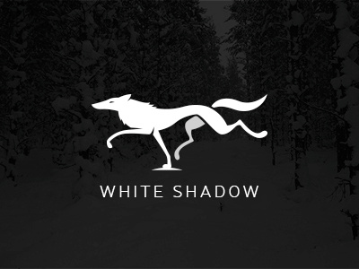 White Shadow animal black dark dog logo negative predator run space tale winter wolf