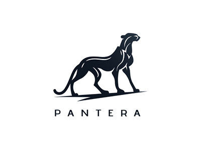 Pantera animal cat cheetah cougar fast feline leopard logo mountain lion negative space panther symbol
