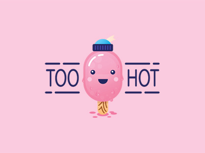 Too Hot character chibi food hot ice cream love lovely mascot pink smile