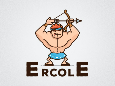 Ercole archery bow business logo cartoon character funny god greek hercules mythology target train