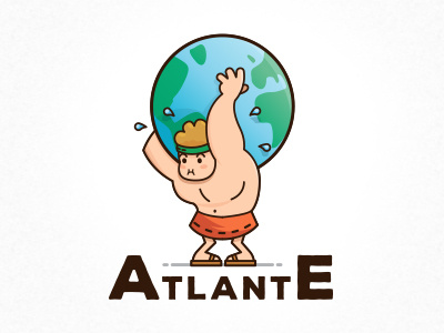 Atlante atlante atlas cartoon character funny greek legend mythology outline roman world