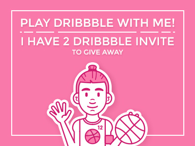 Dribbble Invite cartoon character dribbble invite game invitations invite outline player