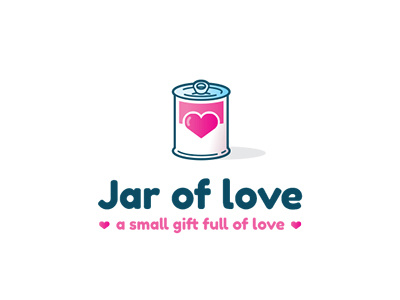 Jar of Love can gift heart jar logo love lovely outline pink pop tin valentines day