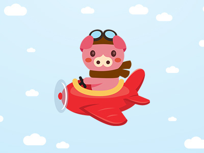 Porco Rosso Tribute airplane animal animal clip art cartoon cute animal miyazaki tribute pig plane porco rosso red