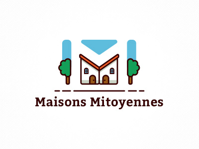 Maison Mitoyeness creative logo logo house home logo cottage construction logo building logo architecture logo letter logo real estate realty logo architect monogram