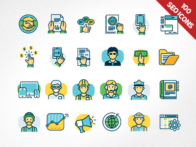 Seo, Marketing And More Icons Set business icons development icons flat icons icons line icons marketing icons mobile icons office icons seo icons seo tools social marketing web icons