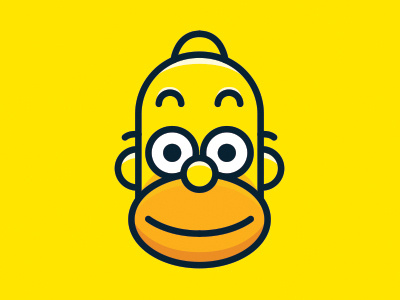 Homer Simpson Tribute cartoon character face homer mascot simpson simpson fan art simpson tribute smile face sticker the simpsons yellow