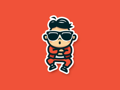 Gangnam Style Tribute branding business business mascot cartoon character creative cute dance flat funny gangnam gangnam style icon illustration logo mascot sticker sunglasses vector