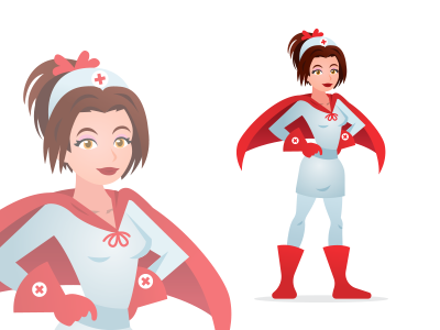 Nurse Healthcare Superhero Mascot