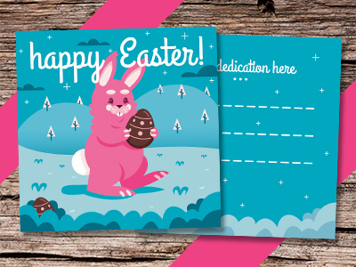 Happy Easter! Flyer and Invitation background bunny easter egg flyer invitation invite kid mascot party flyer print scrapbook square flyer