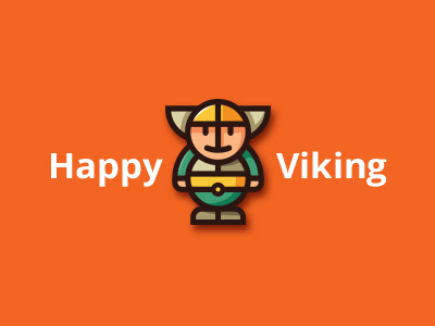 Happy Viking character color colored cute fun funny game toy happy happyness icon logo mark brand mascot outline outlined viking warrior war web website