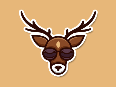 Cool Deer animal cool custom deer horn magnets rebound sticker sticker mule sunglasses swag