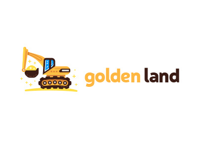 Golden Land building construction dig excavator gold golden land logo machinery money real estate work